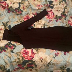 One Sleeve Snatched Black Dress